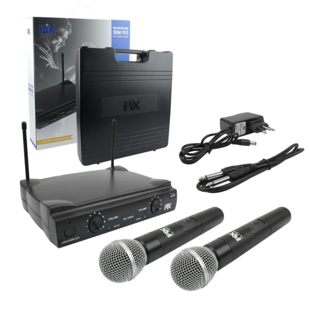 🎤 Microfone Profissional Wireless UHF Alcance Até 60m com Receptor — Som Limpo e Estável para Eventos