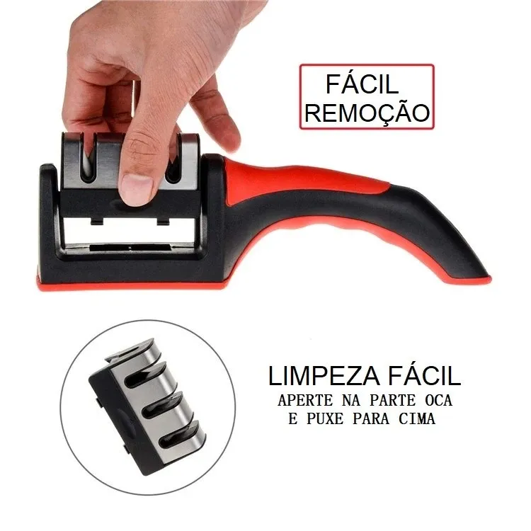 🔪 Amolador de Facas Profissional 3 em 1 com Ventosa – Faca, Tesoura e Canivete - Imagem 6