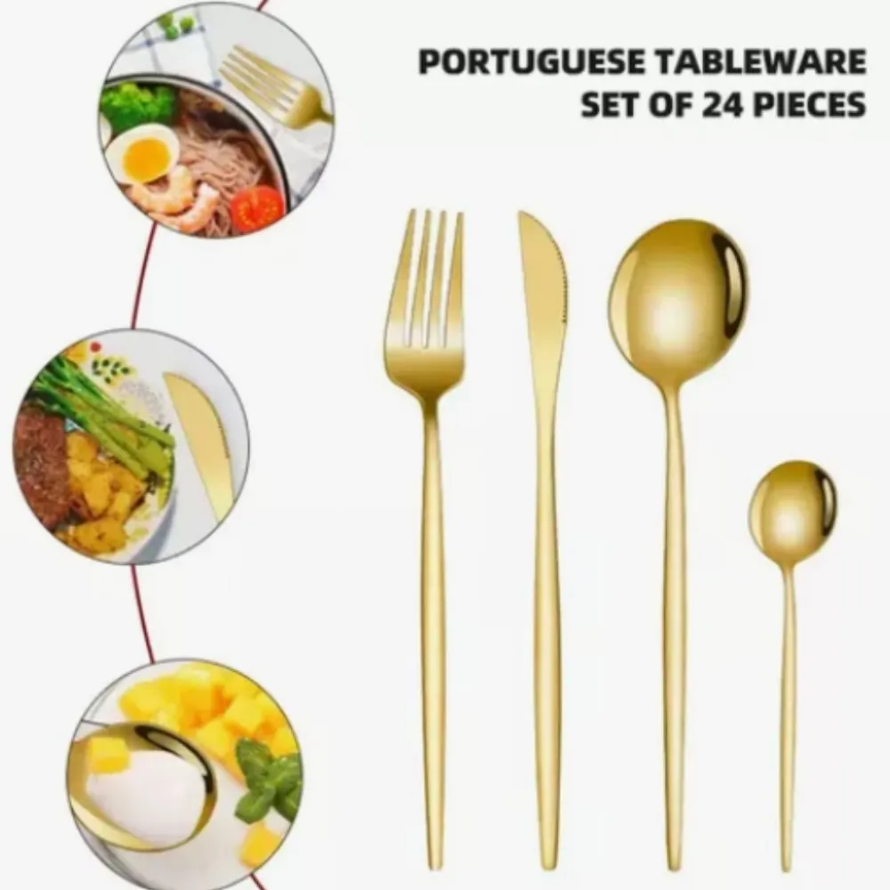 🍽️ Faqueiro de Luxo em Aço Inoxidável 24 Peças – Talheres Premium para Mesa Posta Elegante - Imagem 3